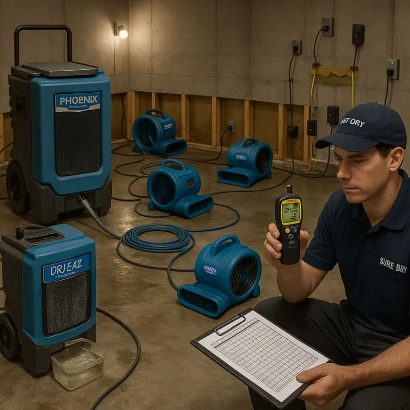 Structural Drying and Dehumidification process in Warren Park, IN